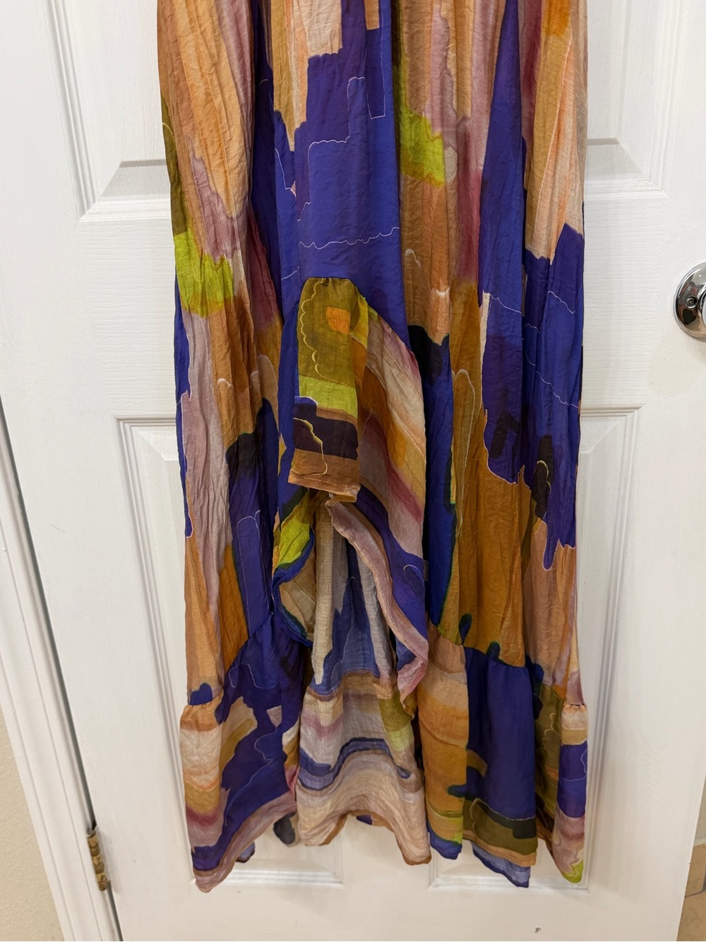 Zara Abstract Print Maxi Dress in Purple & Orange - Picture 3 of 4